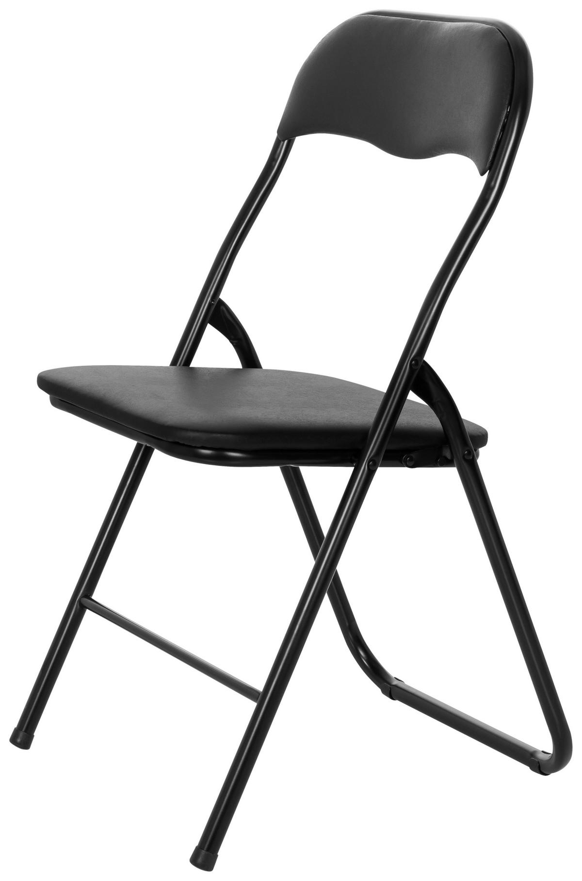 Klappstuhl Tudela Basic Schwarz B: 44 Cm - Schwarz, MODERN, Metall (44/81/48cm) - MID.YOU