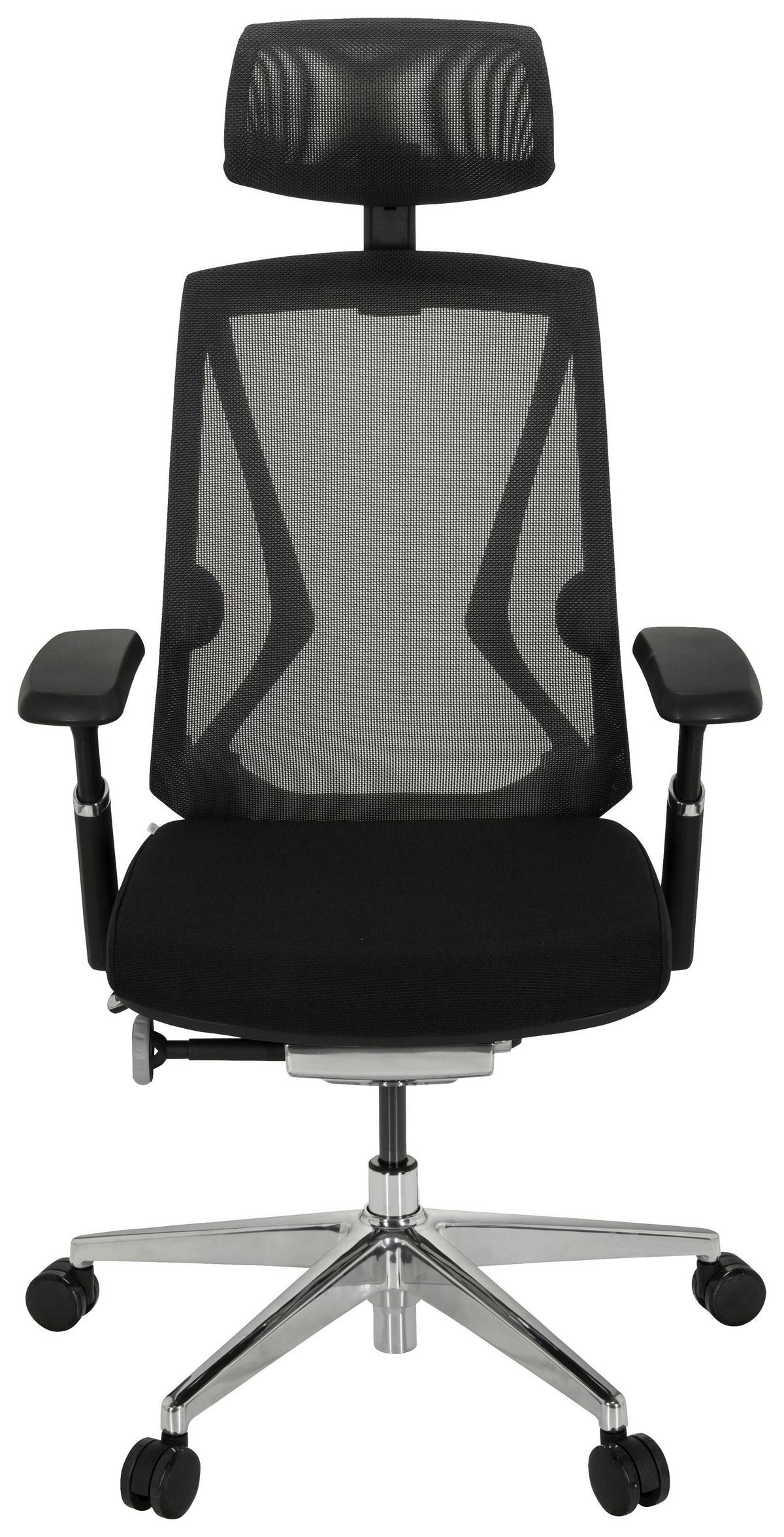 Drehstuhl Inspero Schwarz - Silberfarben/Schwarz, MODERN, Kunststoff/Textil (75/120/75cm) - MID.YOU