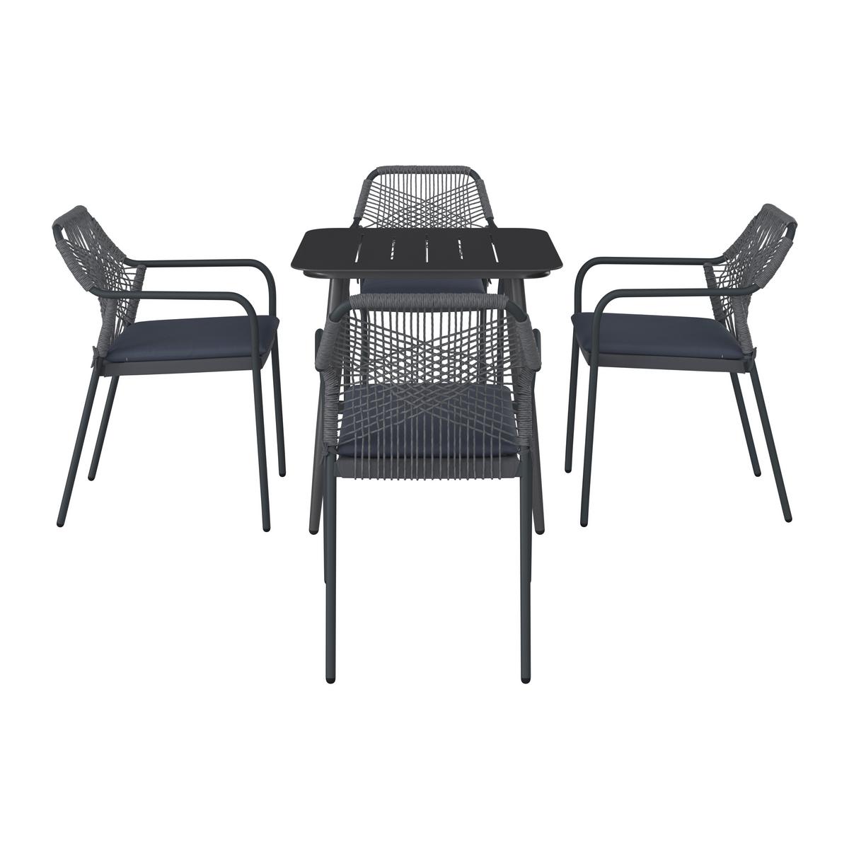 Gartentisch Titan Metall L 74,5 cm - Anthrazit, MODERN, Metall (74,5/72/74,5cm) - Luca Bessoni