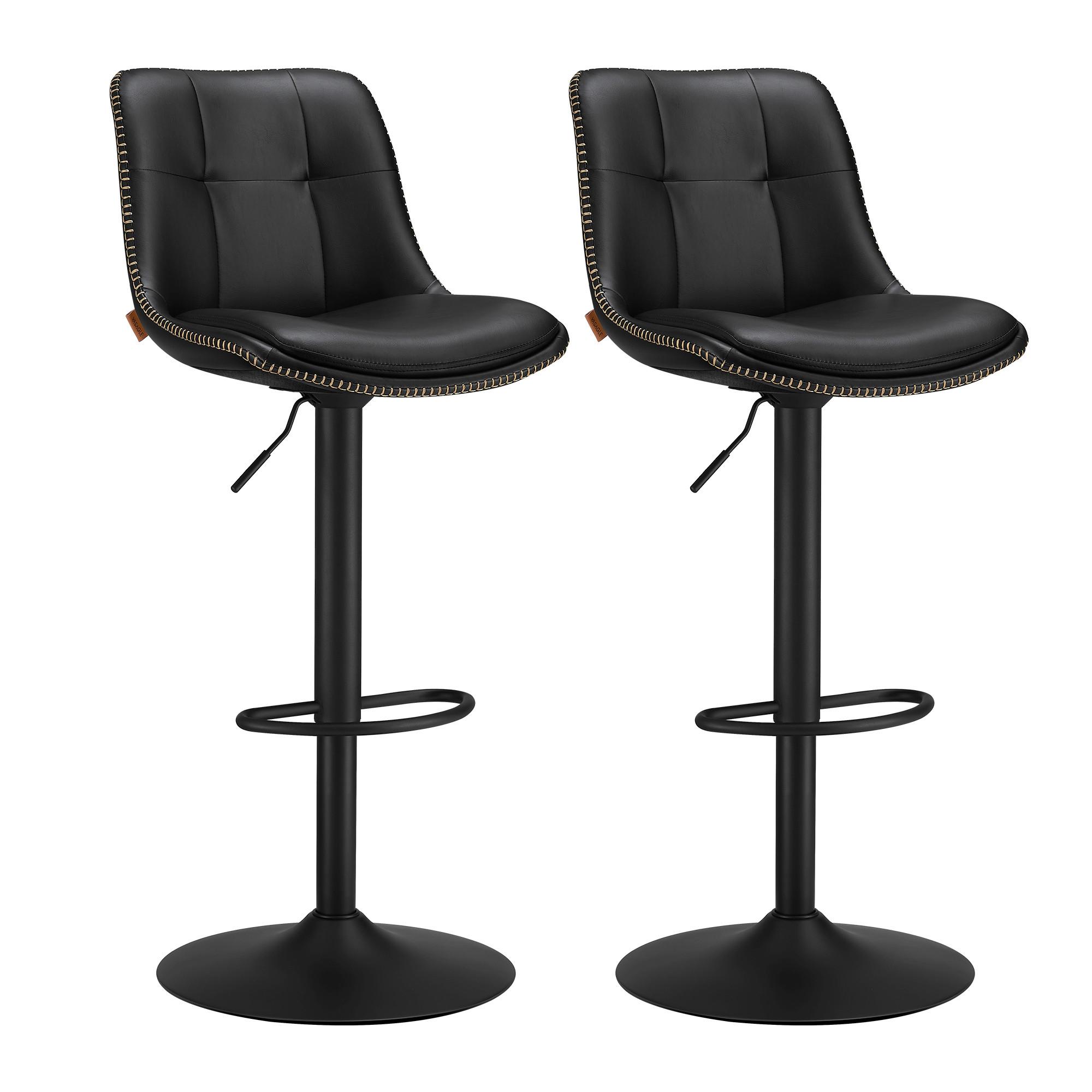 Barhocker Bar Stools - Schwarz, MODERN, Leder/Metall (42,9/93,1/48,1cm) - MID.YOU