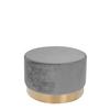 Pouf Samt Grau/goldfarben Dxh: Ca. 55x43 Cm - Goldfarben/Grau, Basics, Holz/Holzwerkstoff (55/43cm) - Kayoom