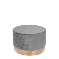 Pouf Samt Grau/goldfarben Dxh: Ca. 55x43 Cm - Goldfarben/Grau, Basics, Holz/Holzwerkstoff (55/43cm) - Kayoom