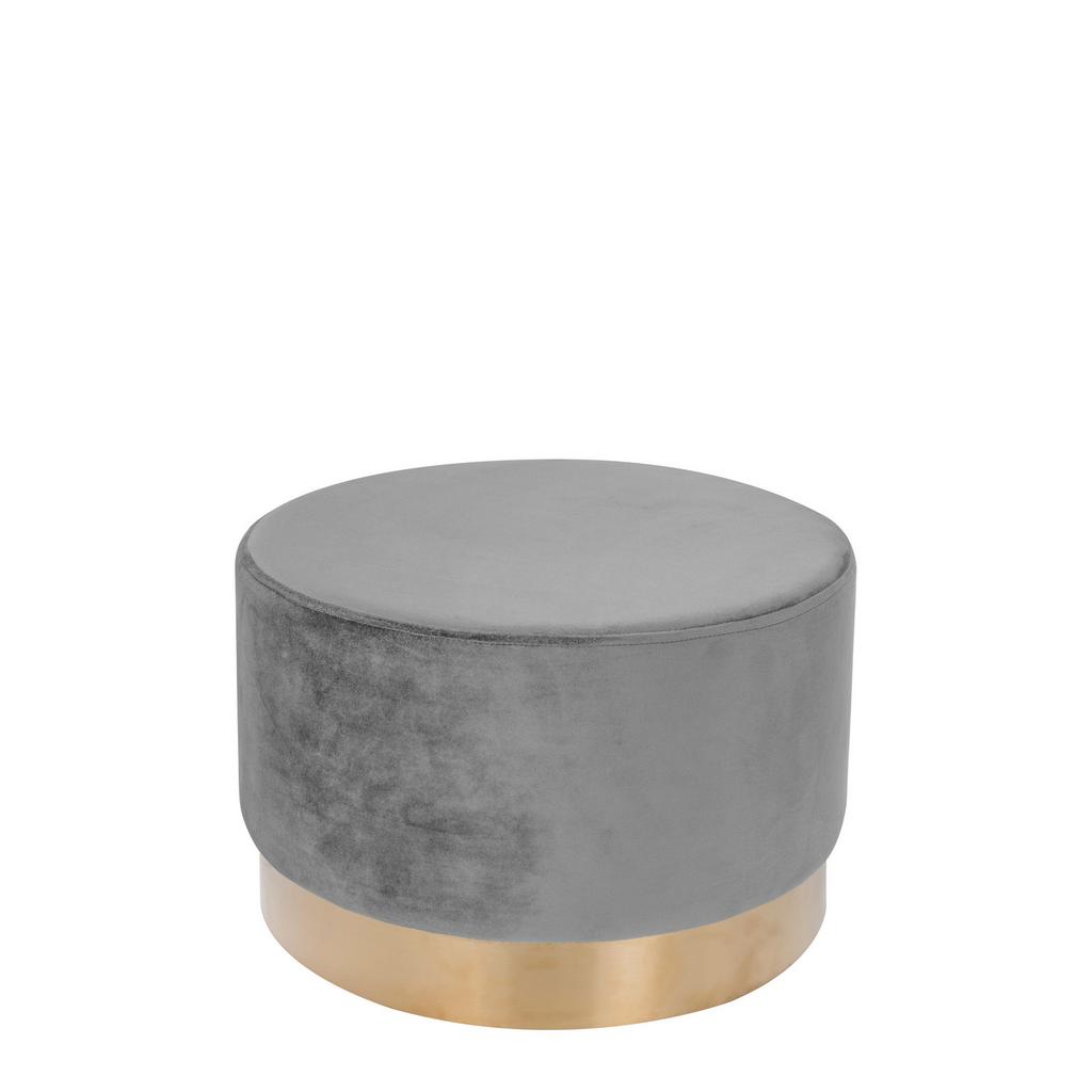 Pouf Samt Grau/goldfarben Dxh: Ca. 55x43 Cm