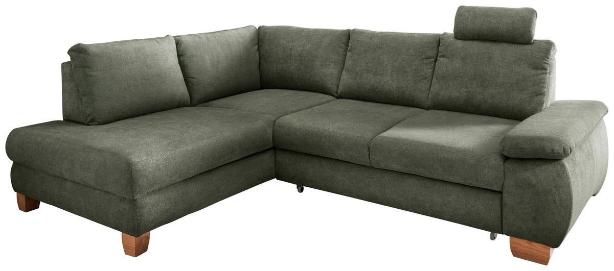Eckschlafsofa Positano Dunkelgrün S: 206x261 Cm - Wildeiche/Dunkelgrün, MODERN, Textil (206/261cm) - Livetastic