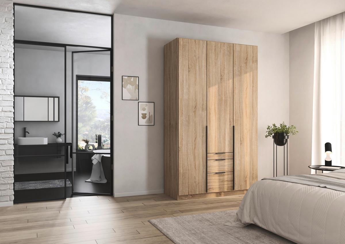 Drehtürenschrank Alabama Sonoma Eiche B: 136 Cm - Sonoma Eiche, MODERN, Holzwerkstoff (136/229/54cm) - Rauch Möbel