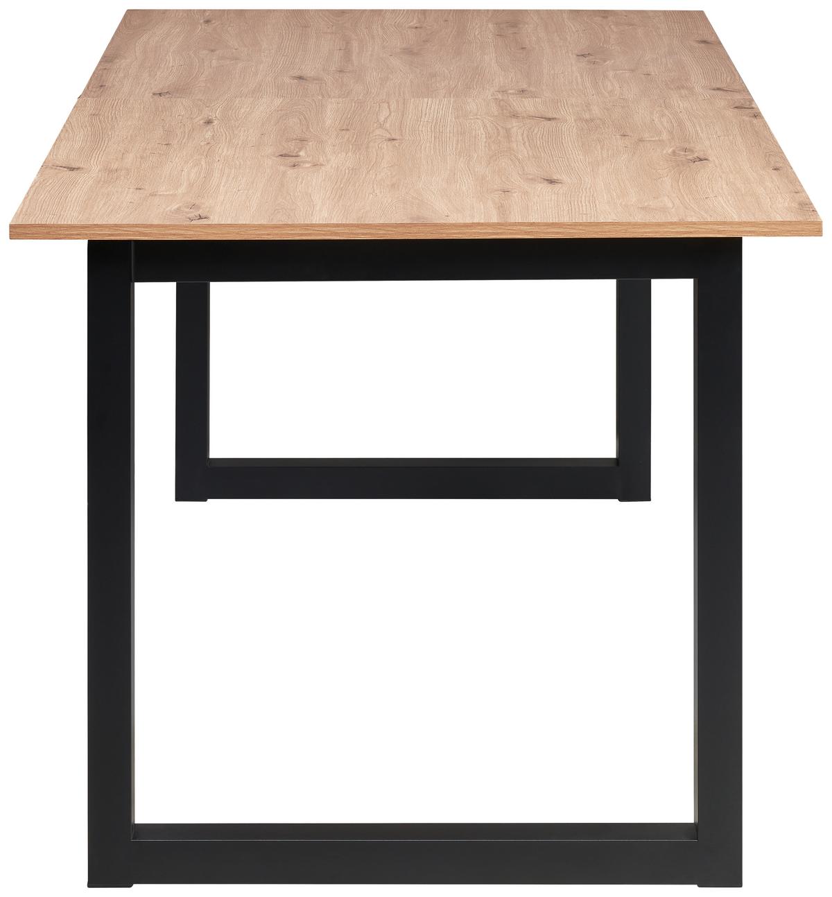 Ausziehtisch Dean 160 Az 160-200x76x90 Cm Eiche - Schwarz/Eiche Artisan, KONVENTIONELL, Holzwerkstoff/Metall (160-200/90/76cm) - MID.YOU