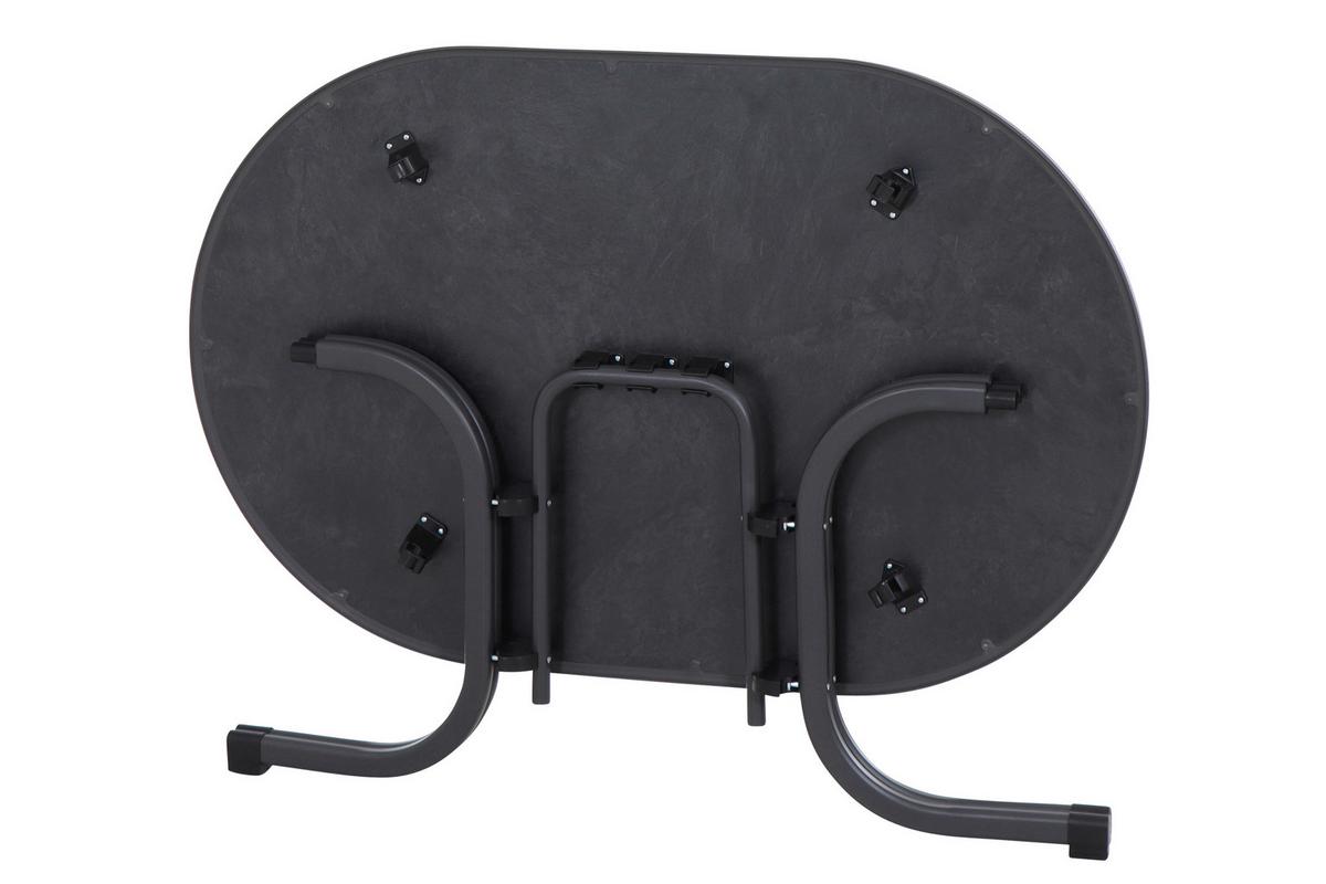 Gartentisch Klappbar Stahl L: 140 cm - Anthrazit, KONVENTIONELL, Holzwerkstoff/Metall (140/90/71cm) - Siena Garden