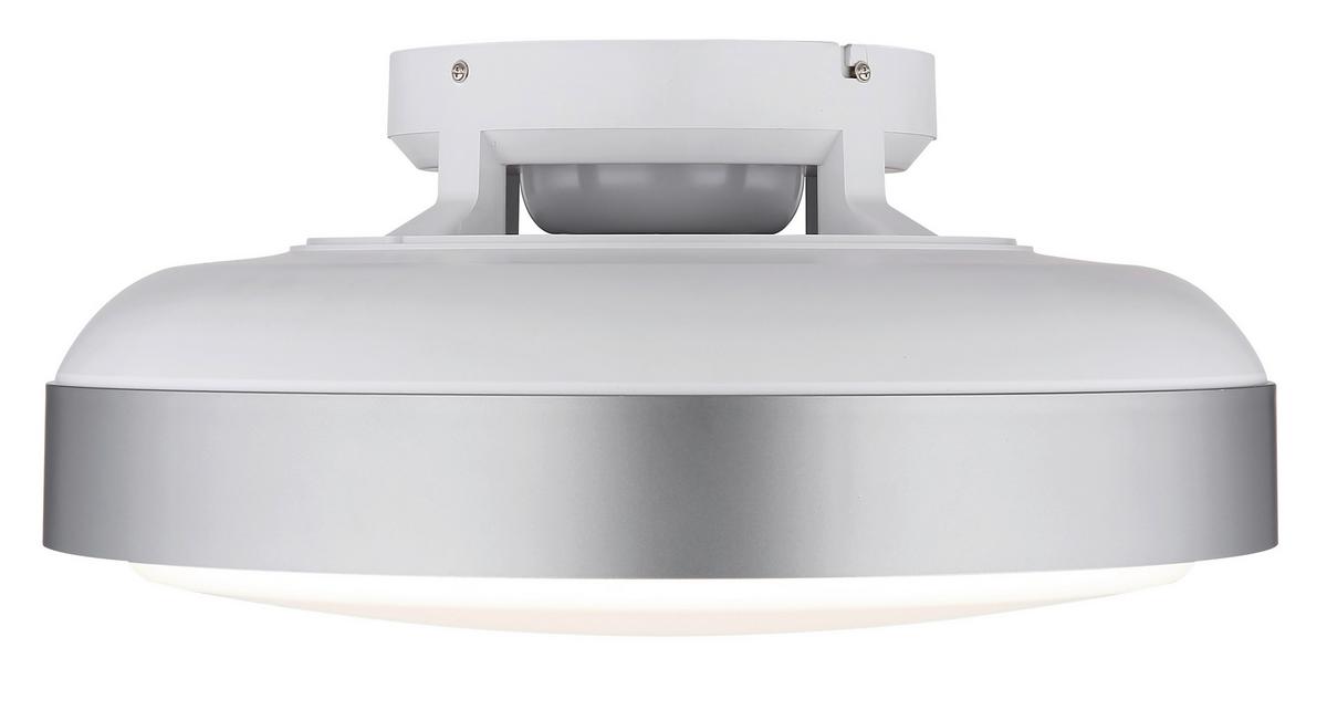 Deckenventilator Carney Opal Silberfarben Weiß D: 45cm - Silberfarben/Opal, Basics, Kunststoff (45/20cm) - Globo
