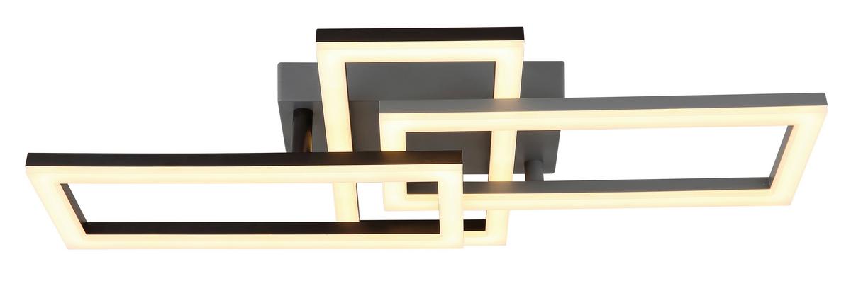 STROPNÉ LED SVIETIDLO 67328-24O - čierna/sivá, Design, plast (61,4/34,1/9,3cm) - Globo