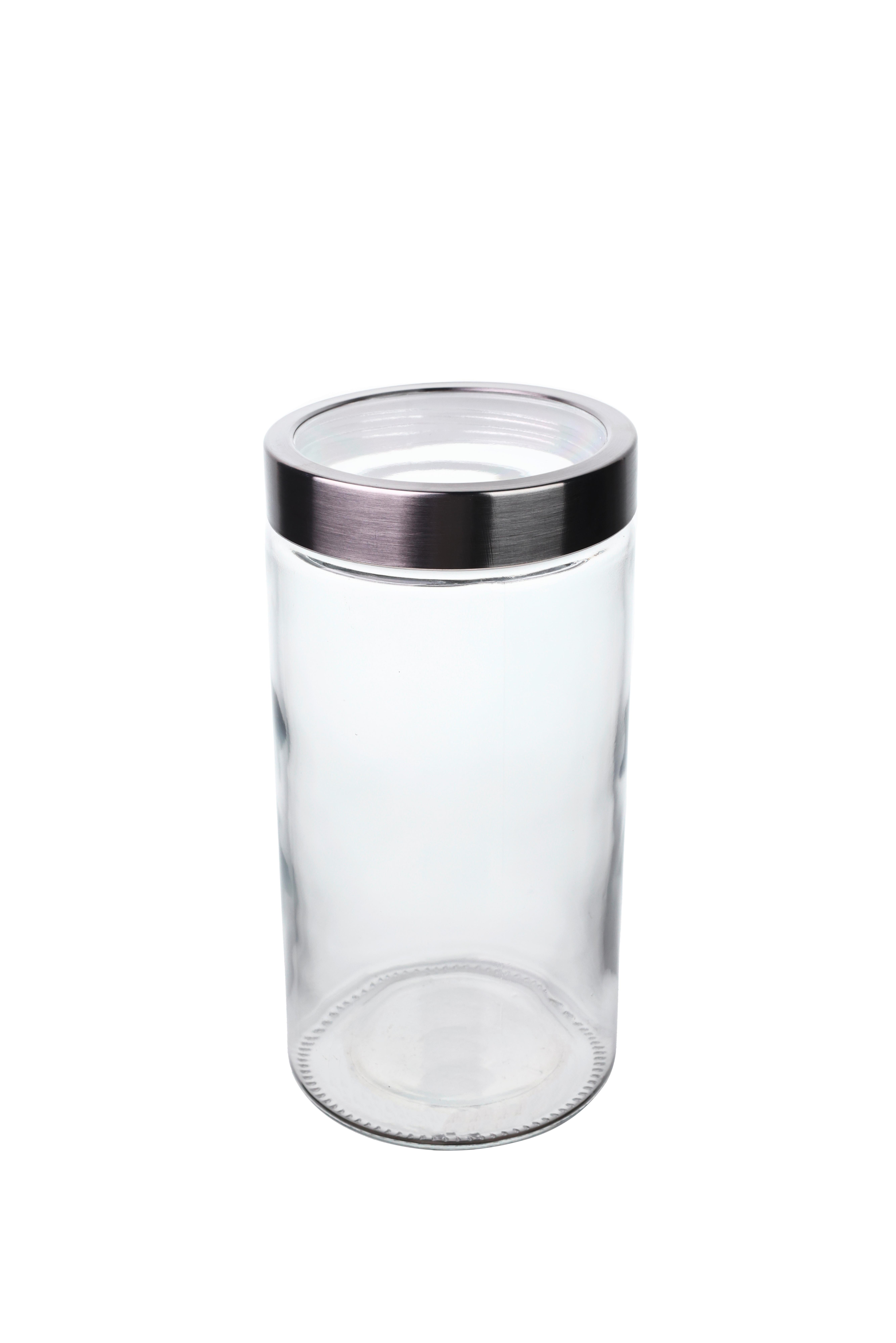 Vorratsdose Liliana - Edelstahlfarben/Transparent, Basics, Glas/Kunststoff (11/22cm) - Luca Bessoni