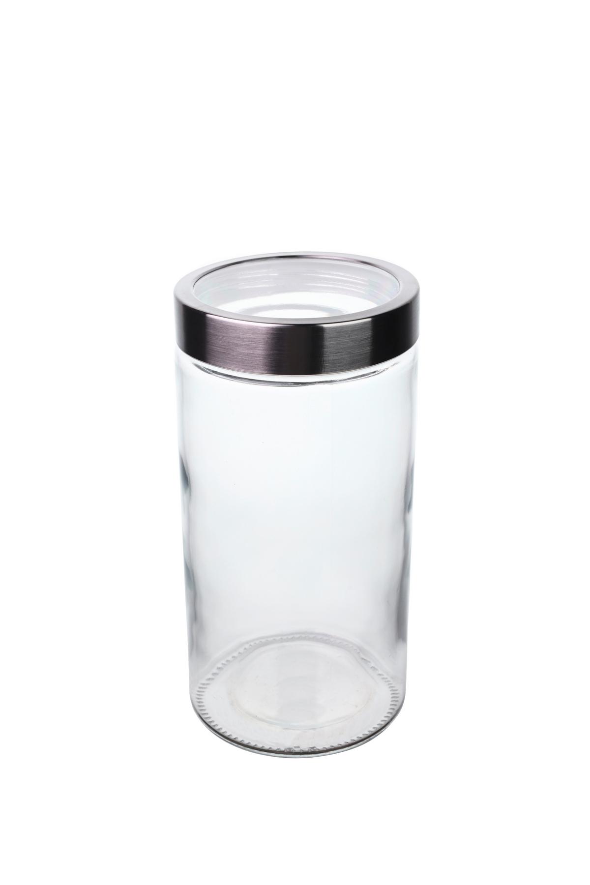 Vorratsdose Liliana - Edelstahlfarben/Transparent, Basics, Glas/Kunststoff (11/22cm) - Luca Bessoni