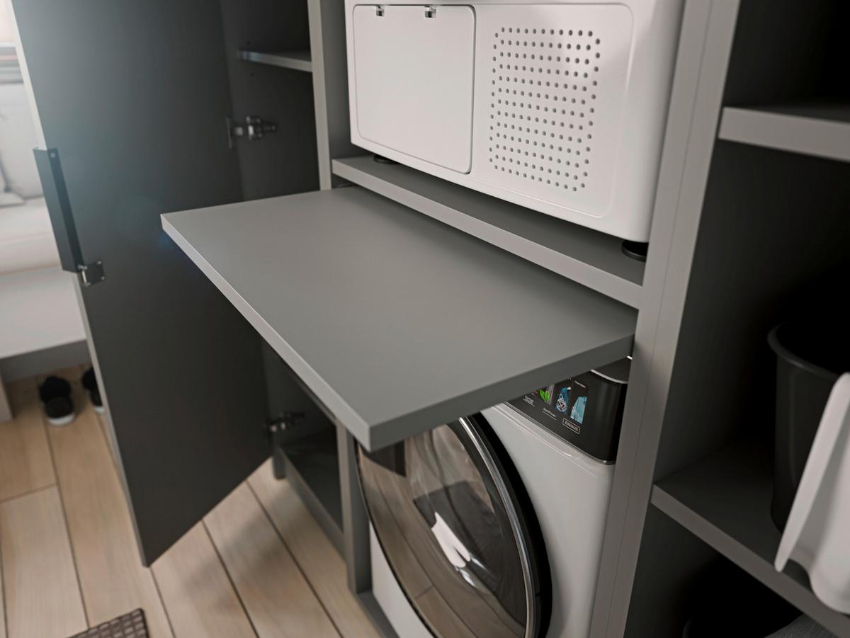 SKŘÍŇKA NAD PRAČKU TIDY HERO - šedá/černá, Basics, kov/kompozitní dřevo (70/220/68cm) - P & B