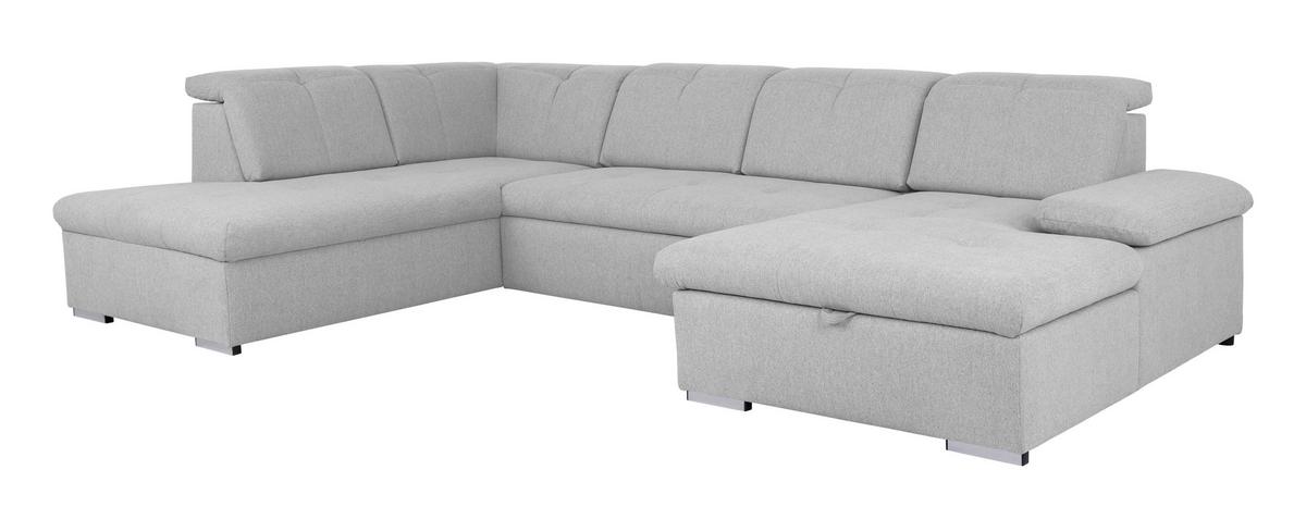 Wohnlandschaft Ramzes Hellgrau U: 215x328x173 cm - Hellgrau/Grau, Design, Textil (215/328/173cm) - MID.YOU