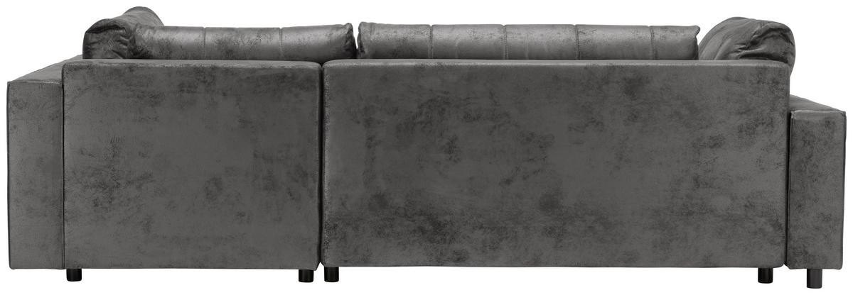 Ecksofa Mit Schlaffunktion + Bettkasten Francesco Grau - Chromfarben/Dunkelgrau, MODERN, Textil (266/167cm) - Livetastic