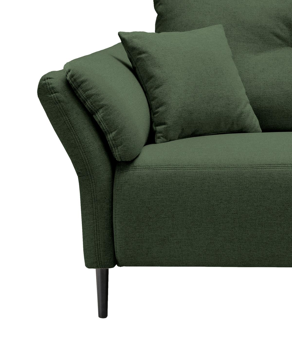 Ecksofa Piatelli Waldgrün S: 269x172 cm - Waldgrün/Schwarz, MODERN, Textil (269/96cm) - MID.YOU