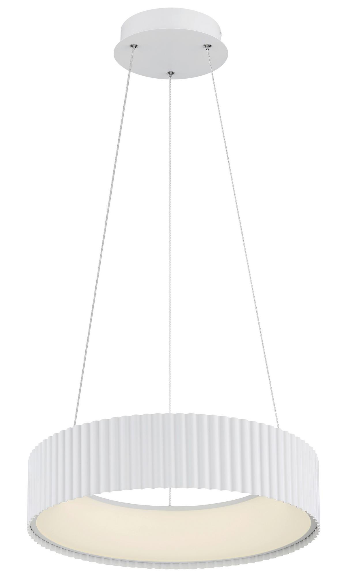 ZÁVĚSNÉ LED SVÍTIDLO KEMP - bílá/průhledné, Basics, kov/plast (46/12cm) - Globo