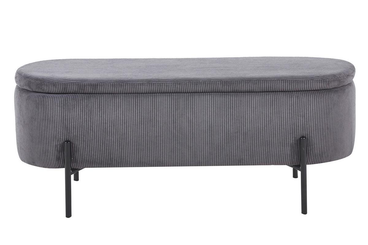 Hockerbank Grau B: 110 Cm - Schwarz/Grau, MODERN, Textil (110/44/40cm) - Livetastic