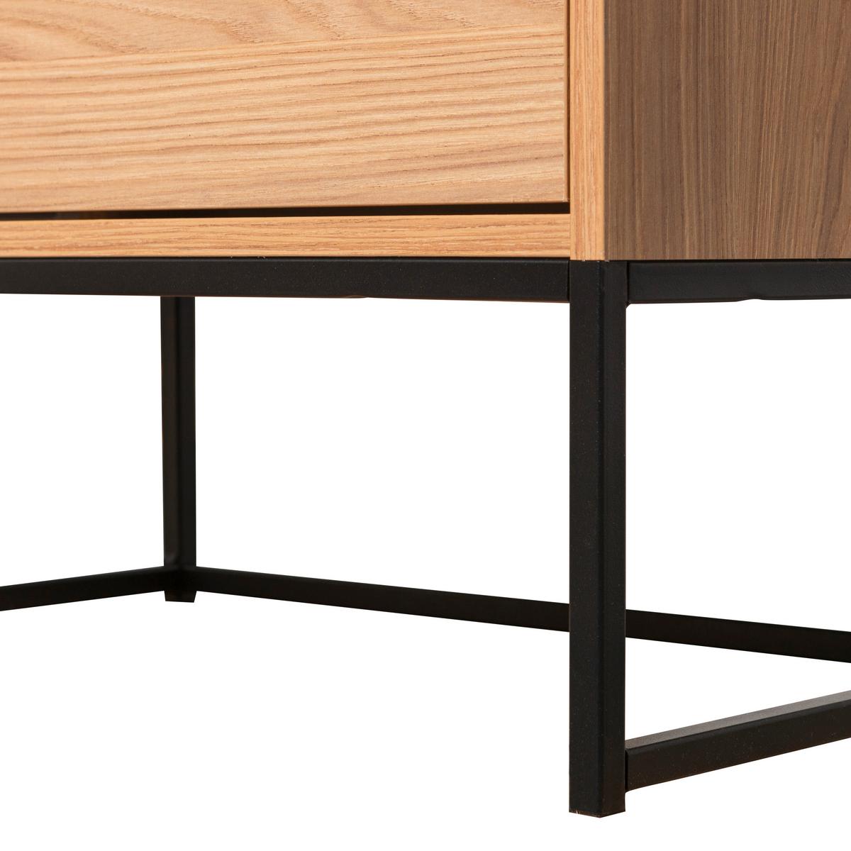 Mehrzweckschrank Silas Eichefarben B: 60 Cm - Eichefarben/Schwarz, Design, Holz (60/210/36cm) - Livetastic