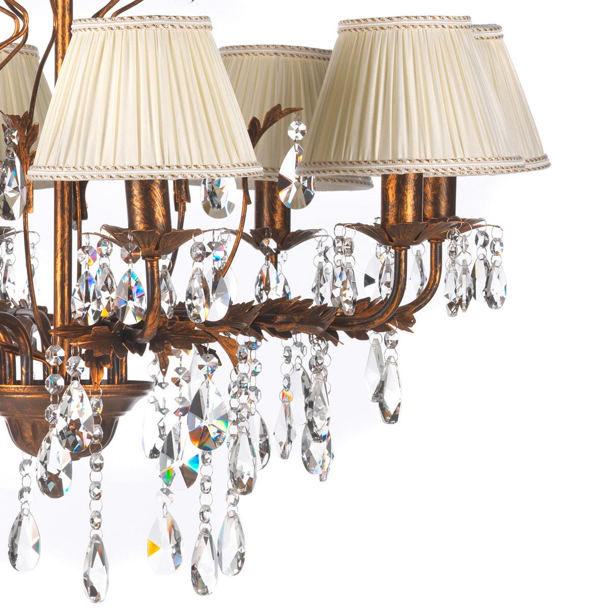 Kristall-hängeleuchte 4669/8b - Bronzefarben, Design, Glas/Metall (80/105cm)