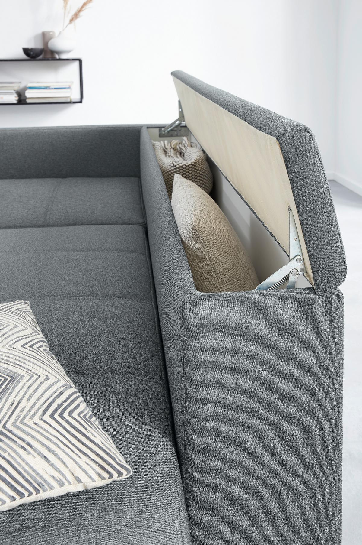 Ecksofa Looks IIi - Dunkelgrau/Schwarz, Design, Textil (287/229cm) - LOOKS by W.Joop