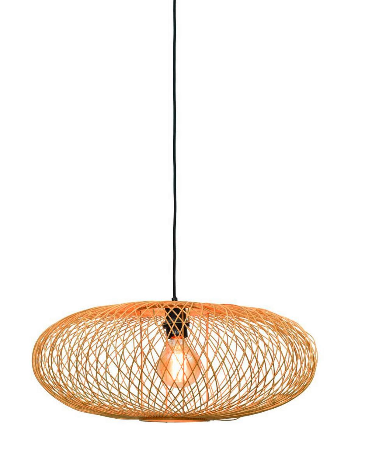Hängeleuchte Cango H: 40 Cm 1-Flammig Höhenverstellbar - Hellbraun, Natur, Naturmaterialien (63/40cm) - Good & Mojo