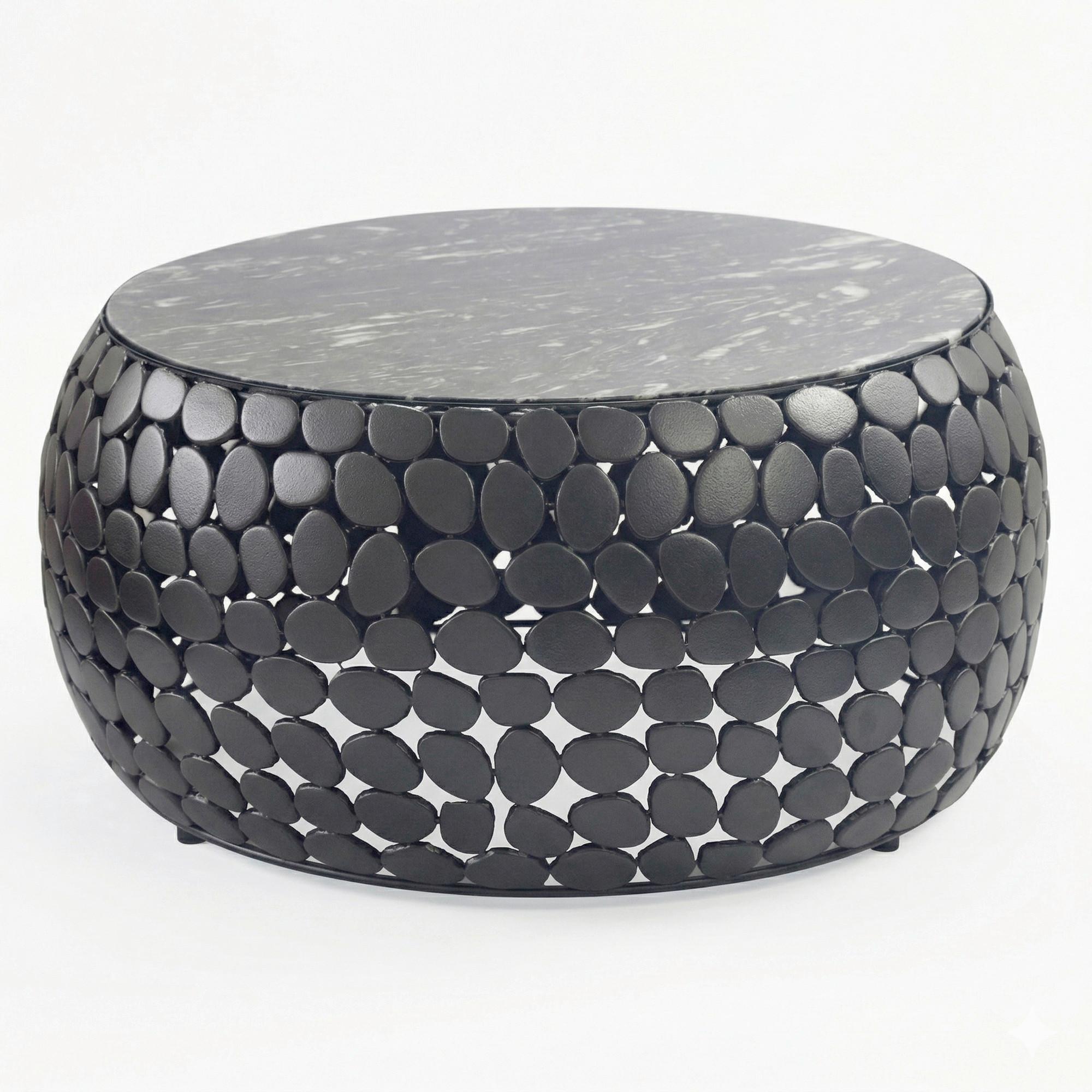 KONFERENČNÝ STOLÍK WL7.358 - čierna, Design, kov/kameň (65/65/32cm) - MID.YOU