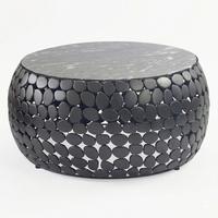 KONFERENČNÝ STOLÍK WL7.358 - čierna, Design, kov/kameň (65/65/32cm) - MID.YOU