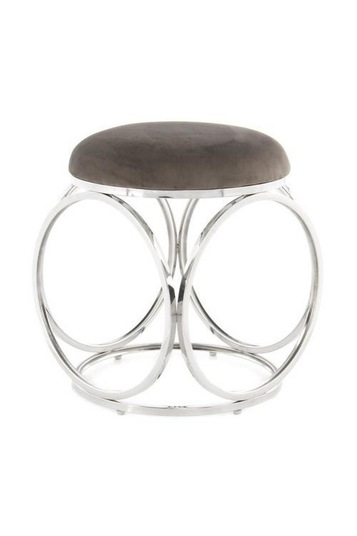 Hocker Whitney 325 Silberfarben/grau B: 40 Cm - Silberfarben/Grau, Design, Textil/Metall (40/49/40cm) - Kayoom