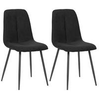 Stuhl Lago Schwarz Gepolstert 2er-Set - Schwarz, MODERN, Holz/Textil (47/87/58cm) - P & B