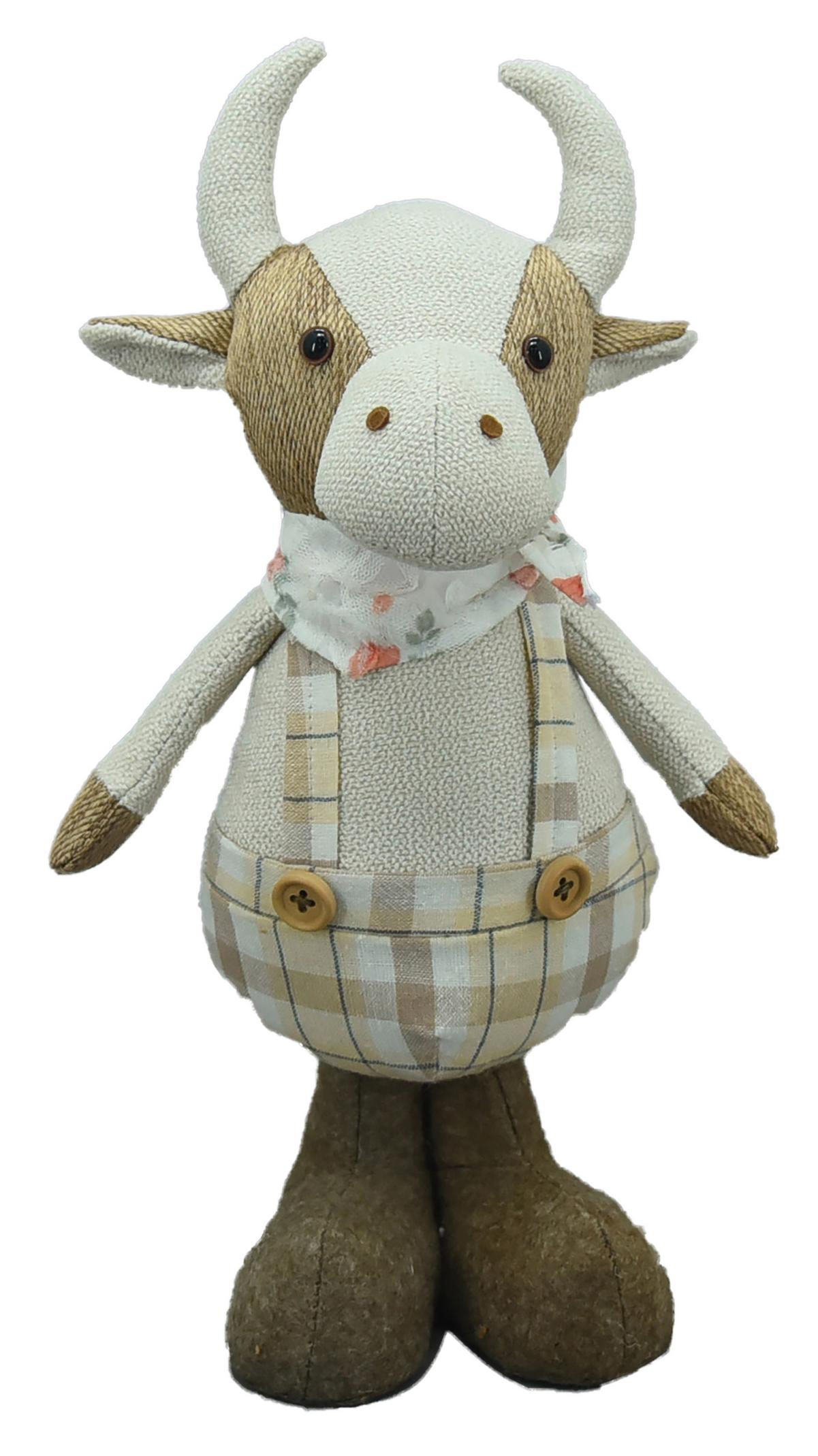 Dekor Tehén Larissa - bézs/barna, Konventionell, műanyag/textil (12/10/28cm) - Luca Bessoni