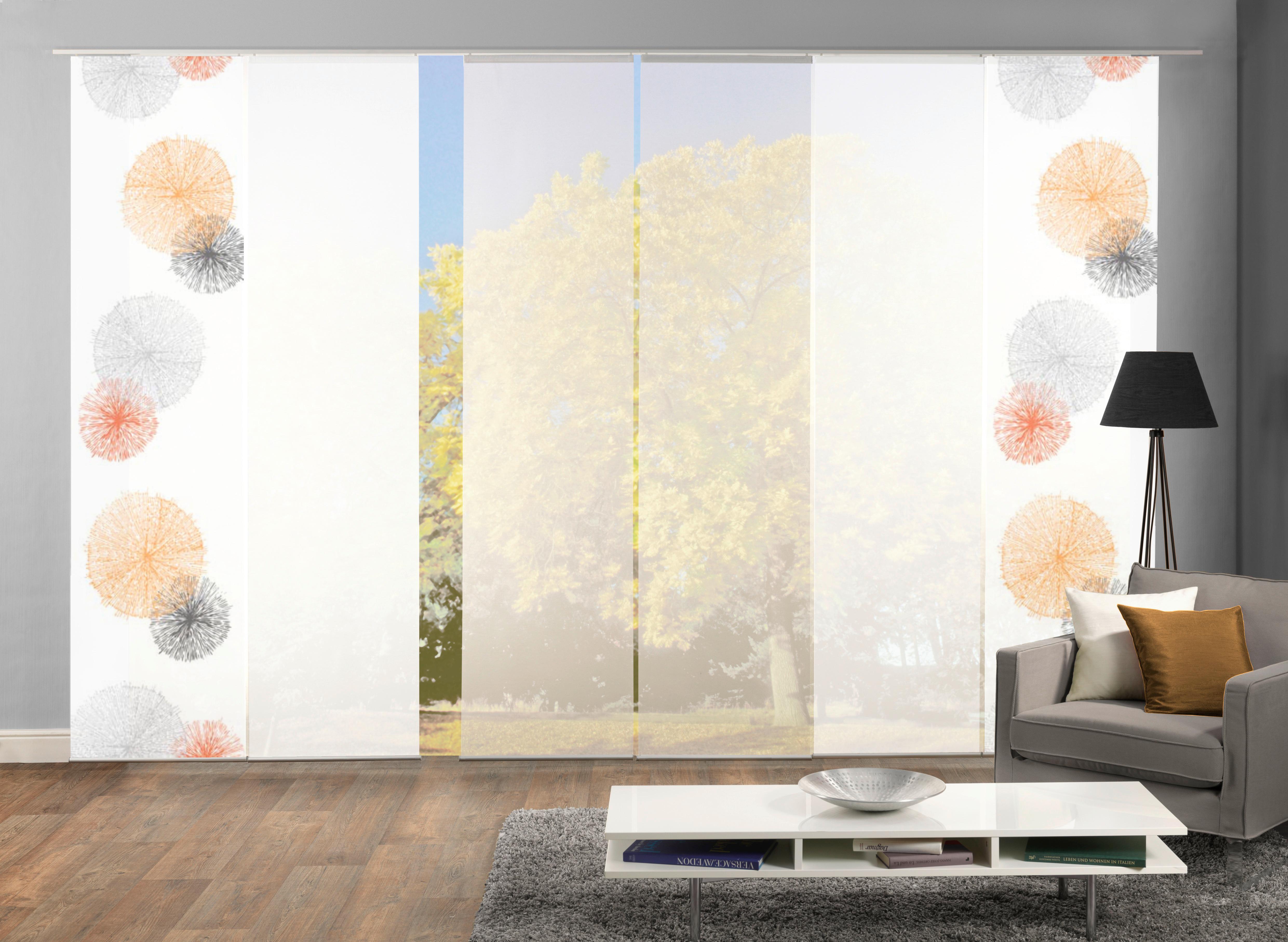 Flächenvorhang 6-tlg. Rawlins B: 60 Cm, Orange/grau - Orange, Basics, Textil (60/245cm)