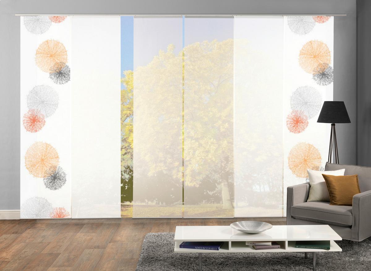 Flächenvorhang 6-tlg. Rawlins B: 60 Cm, Orange/grau - Orange, Basics, Textil (60/245cm)