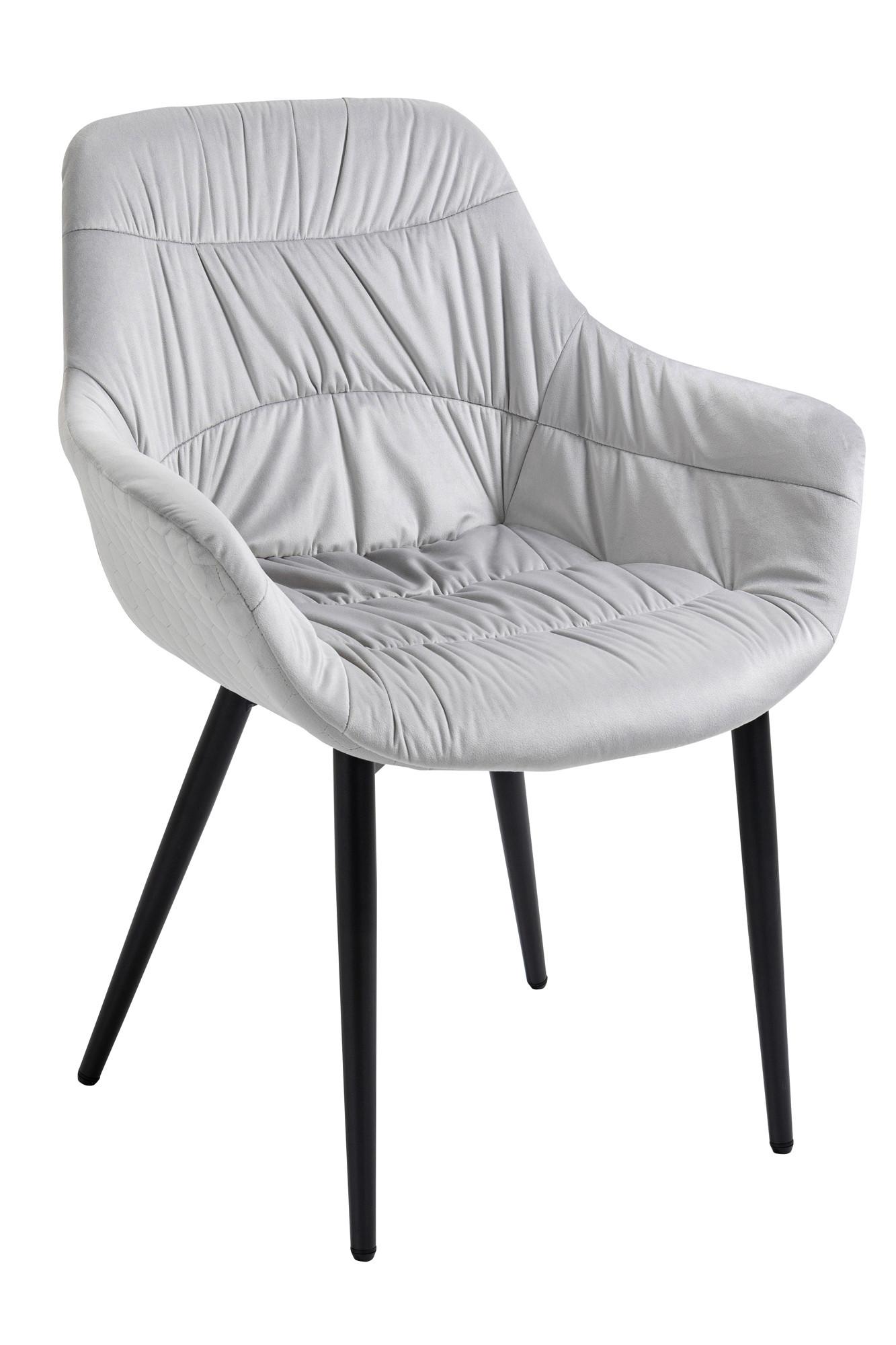 Armlehnstuhl Hellgrau B: 63 Cm - Hellgrau/Schwarz, MODERN, Textil/Metall (63/81,5/61cm) - Livetastic