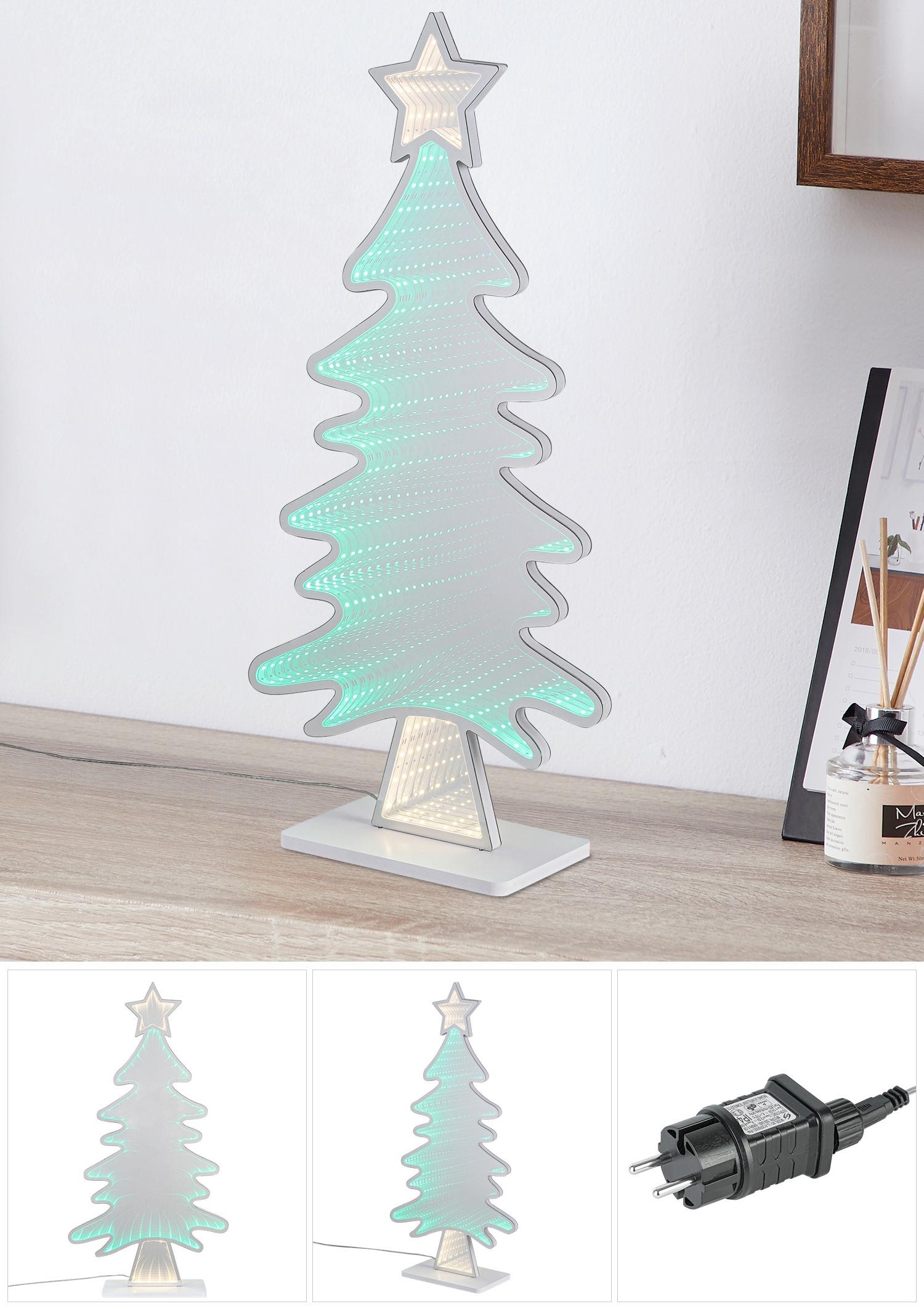DEKORAČNÉ LED SVIETIDLO TANNE - biela/chrómová, Design, plast (31,5cm) - Mömax