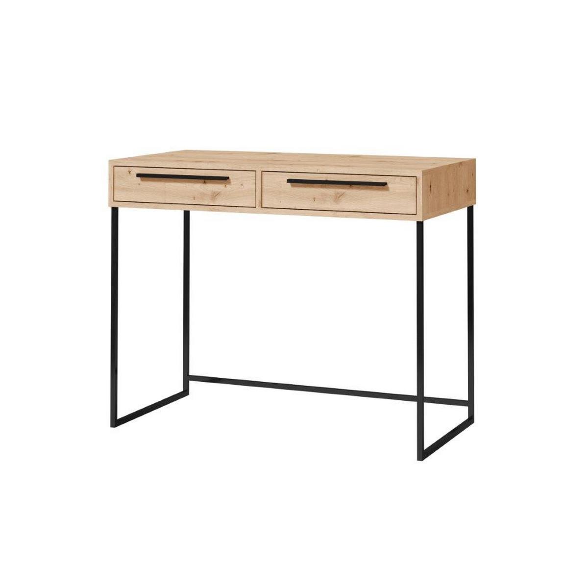 Konzolasztal Arkadia - fekete/Artisan tölgy, Modern, faalapú anyag/fém (100/80/50cm)