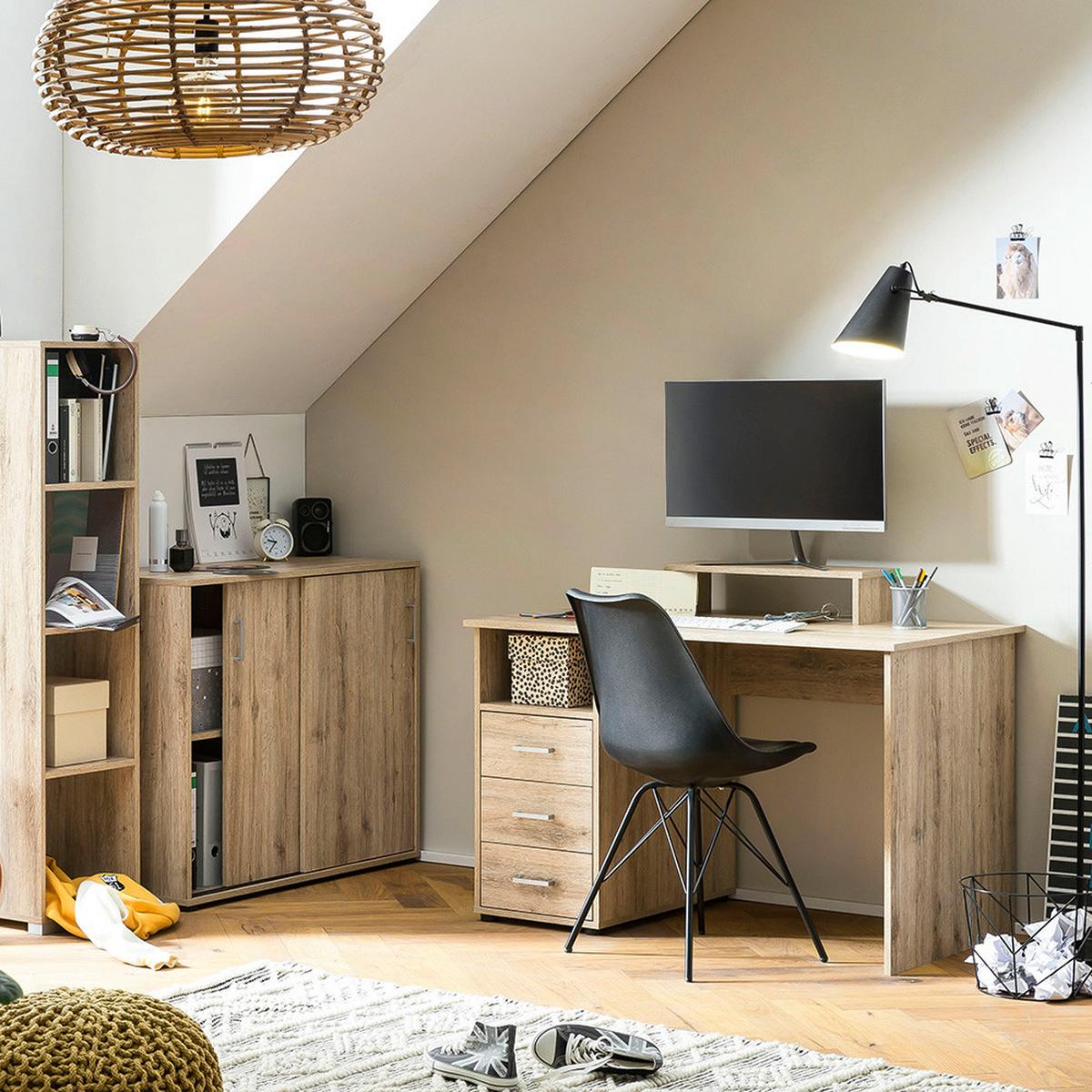 Schreibtisch B 115,8cm H 74cm Niels, Wild Eiche Dekor - Wildeiche, MODERN, Holzwerkstoff (70/115,8/74cm) - MID.YOU