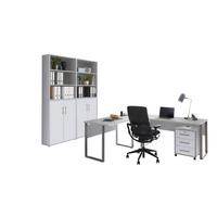Büro Office Edition Weiß, Grau - Weiß/Grau, MODERN, Holzwerkstoff/Metall - MID.YOU