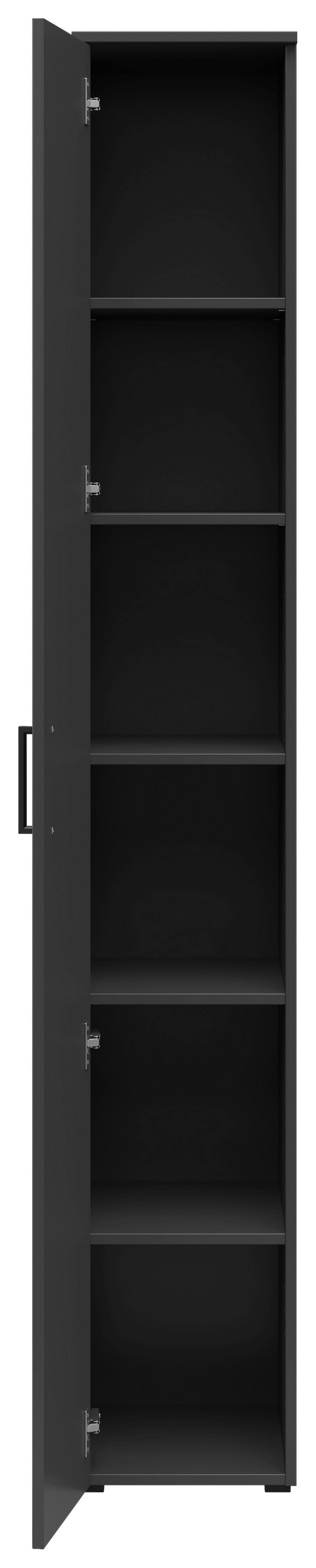Skriňa Cabinet š: 30 cm - čierna/grafitová, Modern, kompozitné drevo/plast (30/195/40cm)
