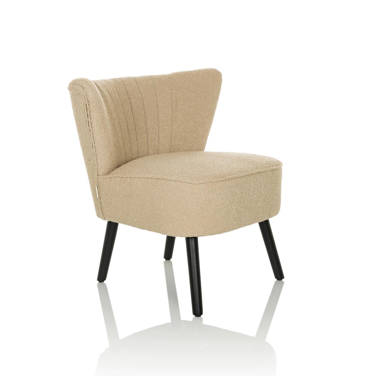 Loungesessel Maniso Beige B: 72 Cm - Beige/Schwarz, MODERN, Holz/Textil (72/77/65cm) - MID.YOU