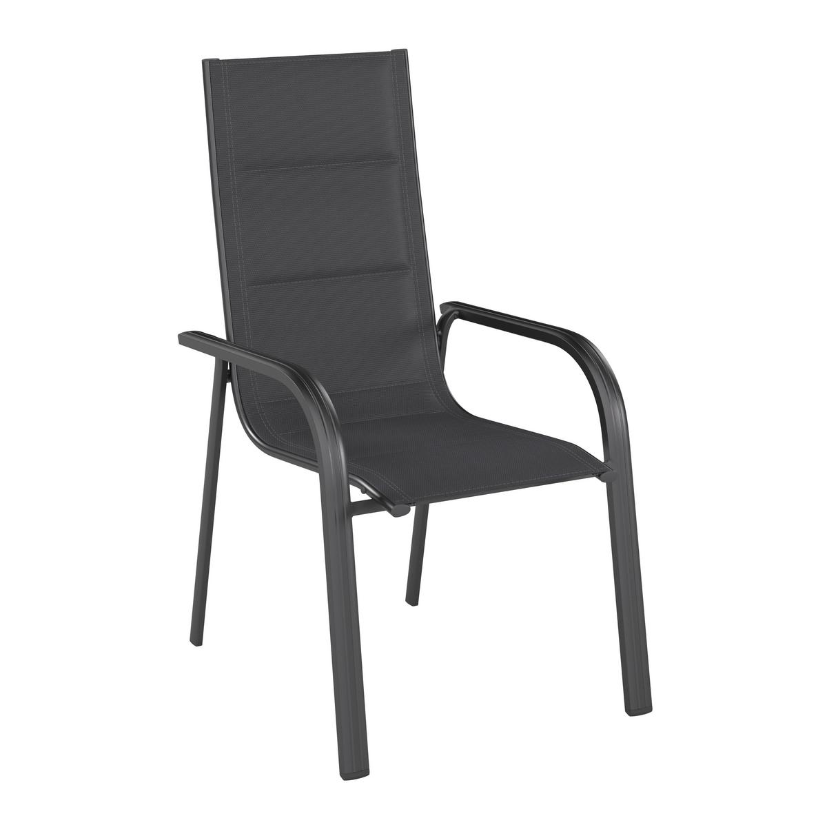 ZAHRADNÍ ŽIDLE HERMANN - antracitová, Basics, kov/textil (60/112/70cm) - Mömax