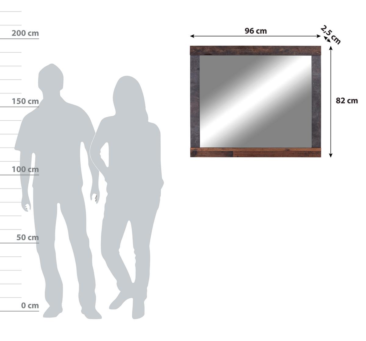 Spiegel Ontario 96x82 Cm, Old Style/betonoptik - Eichefarben/Grau, Trend, Glas/Holzwerkstoff (96/82/2,5cm) - Ondega
