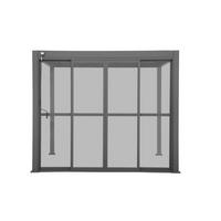 Pavillon-Seitenteil B: 400cm Wetterfest, 4tlg. - Anthrazit, MODERN, Kunststoff/Metall (400cm) - Gardenson
