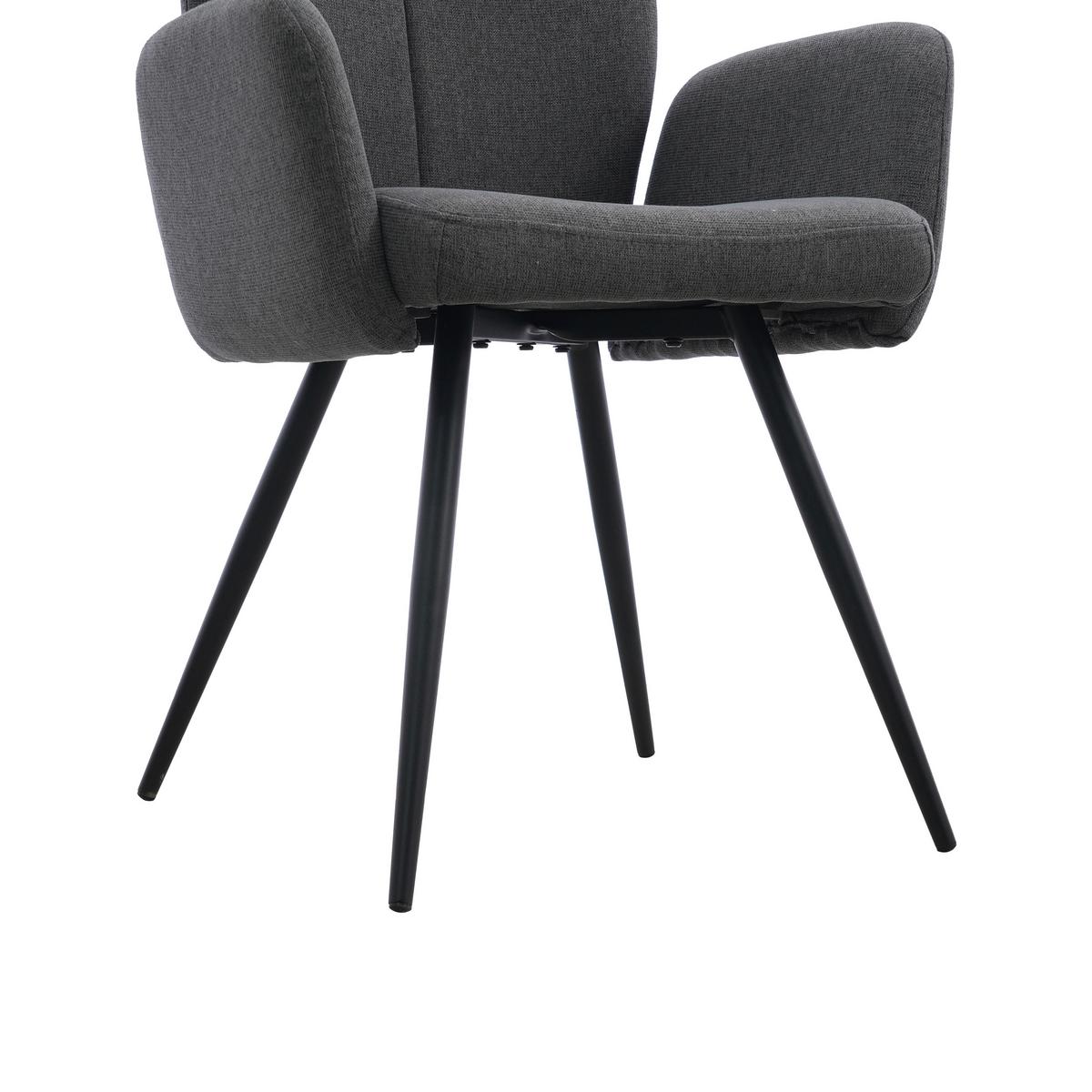 Armlehnstuhl Udo Grau/Schwarz B: 58 cm - Schwarz/Grau, MODERN, Textil/Metall (58/91/59cm) - Livetastic
