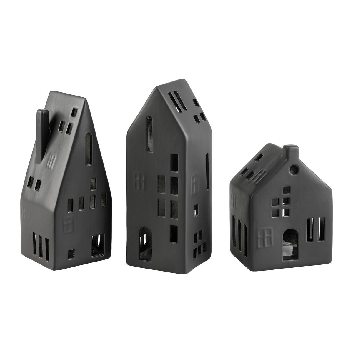 Dekoračný dom LED/tepla biela - čierna, Konventionell, keramika (7,8/20,7/7,8cm) - Mömax