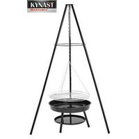 Säulengrill Schwenkgrill - Schwarz, Basics, Metall (53/120cm)