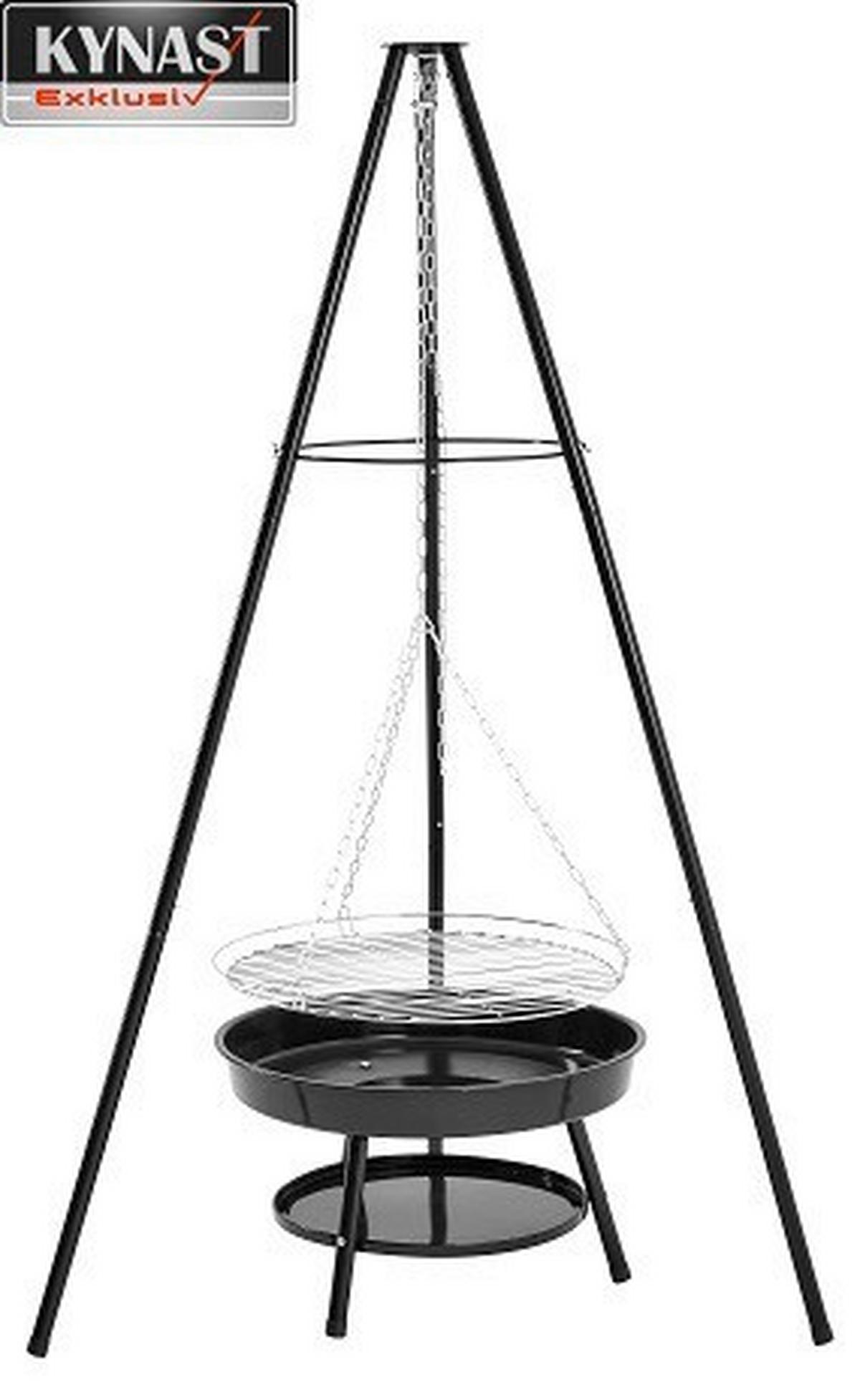 Säulengrill Schwenkgrill - Schwarz, Basics, Metall (53/120cm)