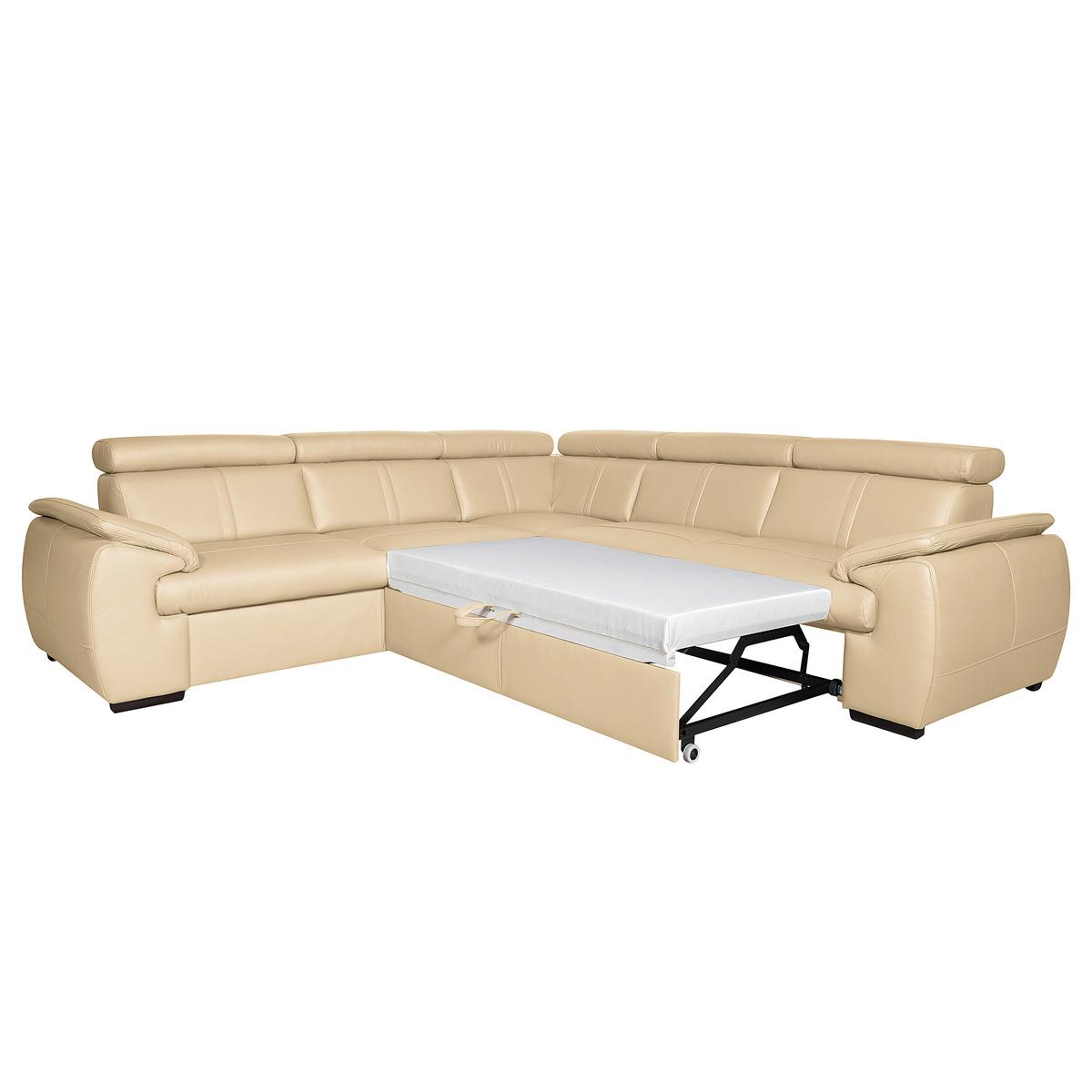 Ecksofa City Beige B: 265x265 Cm - Beige/Schwarz, Design, Leder (265/265cm) - Livetastic