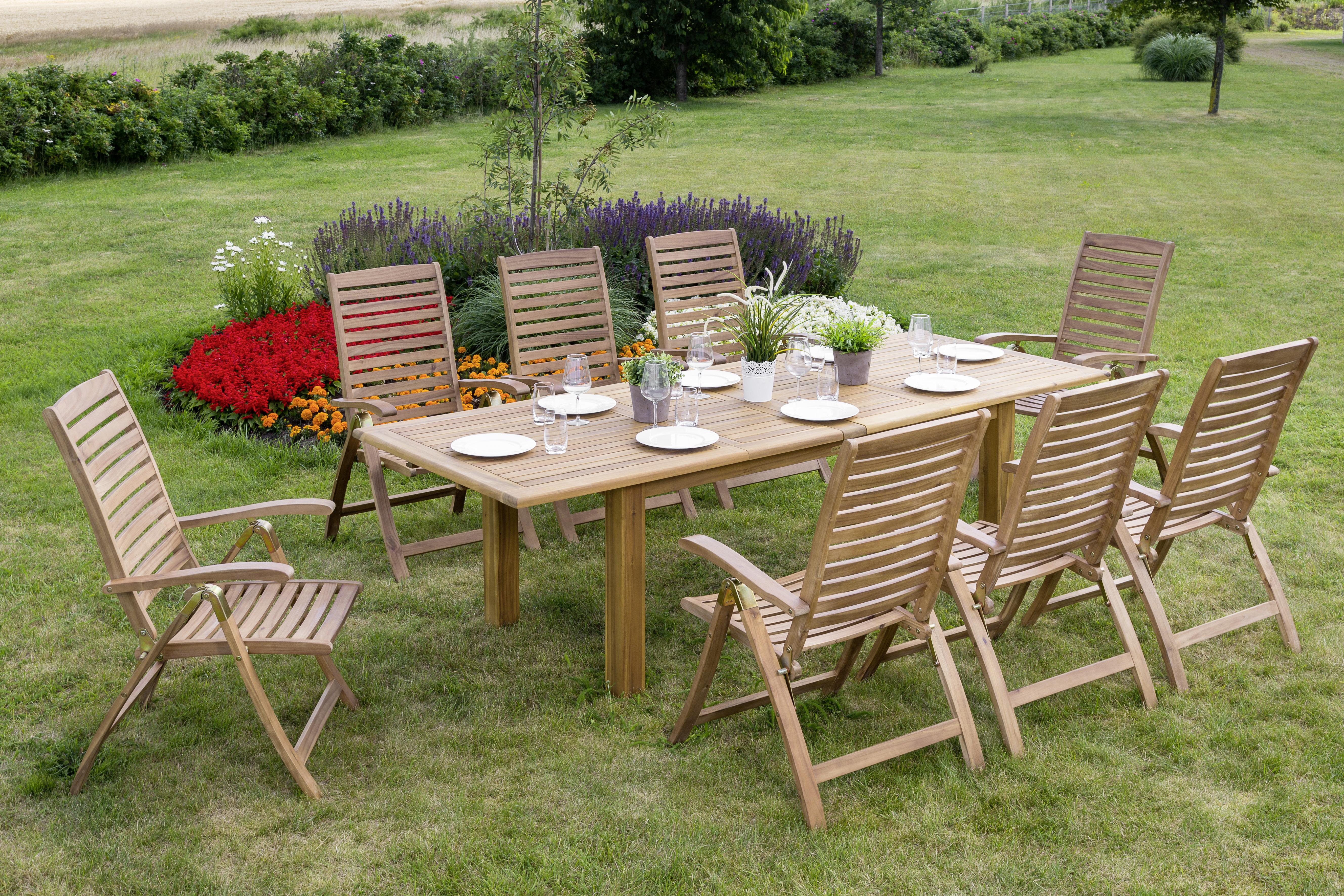 Gartentisch PARAIBA aus Akazie in Natur ausziehbar Milieu