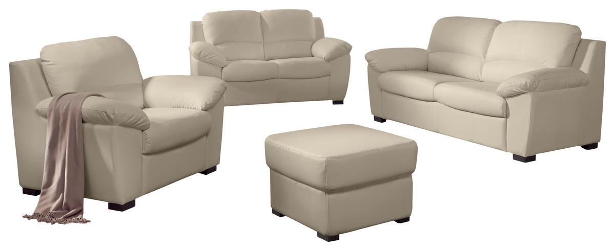 Polstersessel Mit Armlehnen Danilo Lederlook Beige - Beige/Schwarz, KONVENTIONELL, Textil (107/90/90cm) - MID.YOU