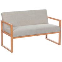 Dvojmiestna pohovka MALMÖ, svetlosivá, bukový masív - prírodná farba/svetlosivá, Modern, drevo/textil (120/75/69cm) - Mömax